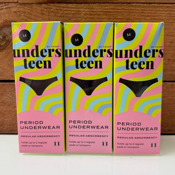 UnderTeen Proof Period Underwear Briefs M Leak Proof Teen Period Panties x3 - Picture 2 of 7